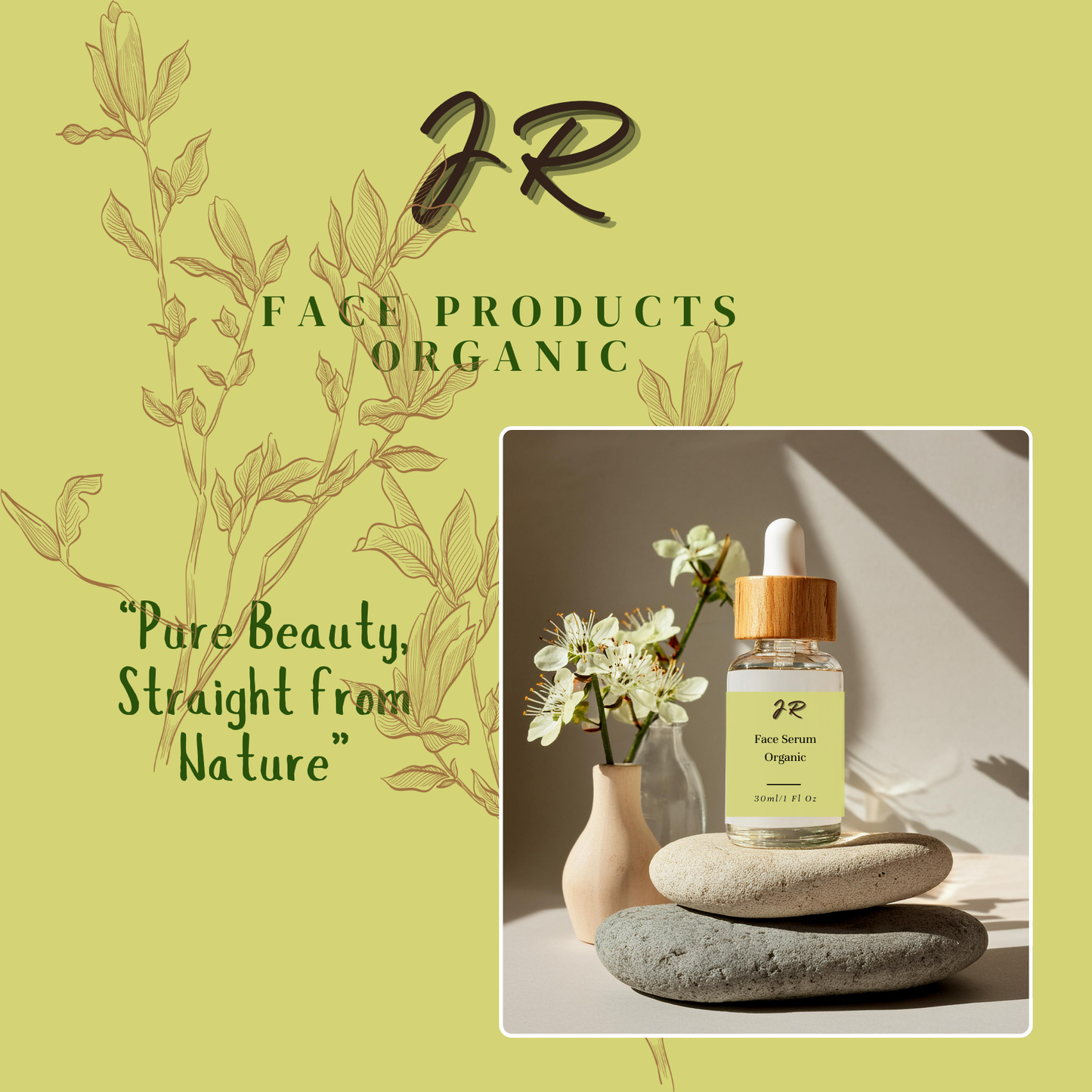 JR Face Products – Organic Face Serum (30 ml / 1 oz)