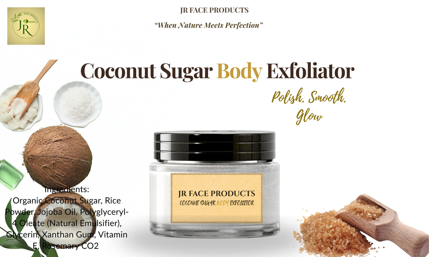 JR Face Products – Coconut Sugar Body Exfoliator (16 Oz / 454 g)