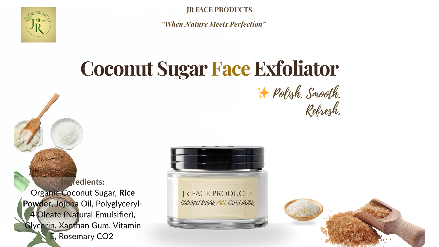JR Face Products – Coconut Sugar Face Exfoliator (8 Oz / 227 g)